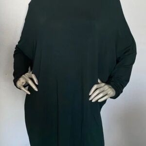 Bryn Walker Dimitri French Terry Knit Draped Neck Dolman Hi Low Tunic 2X